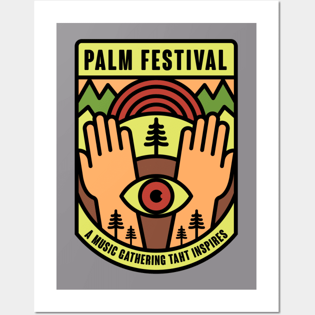 Palm Festival T-shirt Design Wall Art by Pokena